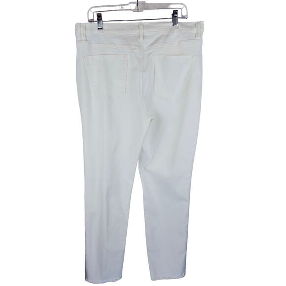 DG2 by Diane Gilman Frayed Side & Hem Women's White Jeans 16 - Picture 2 of 4